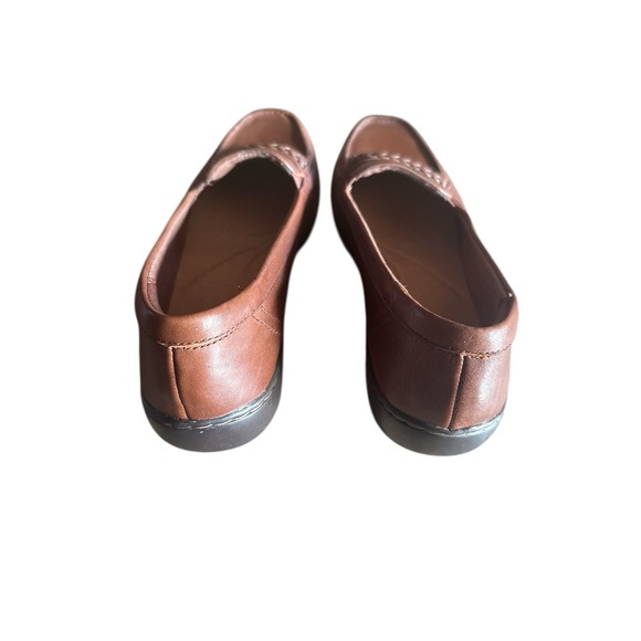 Clark's Collection Brown Leather Cora Viola Woman's Slip On Sz 10 Shoes Braided - Picture 3 of 7